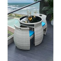 라탄테이블 라탄의자 체어 라탄세트 테라스 아웃도어, J