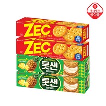 [롯데제과] 비스켓 4개 혼합구성(제크가나/롯데샌드/깜뜨/하비스트/카페크런치/하비스트/야채크래커), 9.롯샌*2+제크*2