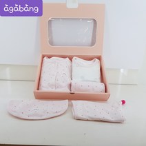 아가방 (광명아울렛NC ) 국내원단 무형광 소재 별이 핑크5종STE (상의.하의.우주복.모자.턱받이) ( 01O! 17692 )