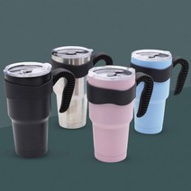 스텐 대용량 손잡이 텀블러 900ml 4색상 보온 냉온 콜드 차량용 친환경 안새는텀블러, 컵텀블러 블랙