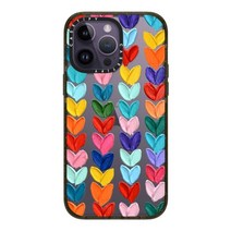 CASETiFY 임팩트 iPhone 14 Pro Max 케이스 [MIL 규격 준거(4x MIL-STD-810G)2.5m에서의 낙하 시험 클리어] - Clear Polka Daub Hearts - 글로시 블랙