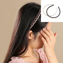 웨이브 헤어밴드 2p 브라운 베이지 명품헤어밴드 얇은머리띠 단발머리띠 머리띠재료 티아라 명품머리띠 편한머