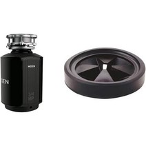 Moen GX50C 준비 시리즈 12 HP 소음 감소 기능이 있는 연속 공급 쓰레기 처리 전원 코드 포함 검은색, 과도기적, 폐기 + 개스킷, 검은색