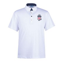 남성 반팔 골프 카라 티, 화이트