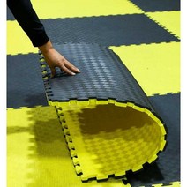 태권도장 매트 운동 스포츠 운동 미끄럼 방지 시공, 옐로우+블루(길이 1mx두께 2cm)