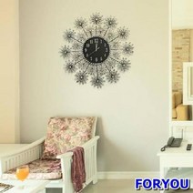 ForU3476 실속형 미니 멀 플라워 벽시계 1P 인테리어시계 선물용시계 집들이선물, 상세페이지 참조