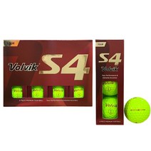 Volvik 볼빅 S4 4피스 골프공 12개 그린 - 우수한 직진 비행과 비거리 증가, 소프트한 아우터 코어로 부드러운 타구감, 강력한 볼 스피드와 스핀력 극대화, VU-X2 우레탄 커버로 일관된 스핀 컨트롤 가능