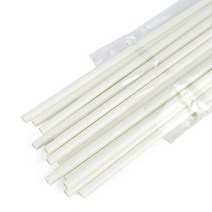 무늬없는 종이 빨대 일회용 흰색 6MM 20CM 25개입