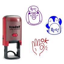 [자동스탬프] Trodat 동물캐릭터 OK.확인.검도장 (46025), 디자인11.손(OK), 블루(파랑)