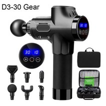 고주파 마사지기 바디 얼굴 마사지 총 근육 긴장 관리자 피스톨 딥 릴리프 슬리밍 Fascial 피트니스에 lcd, 01 D3 Black_04 AU