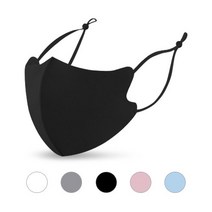 3D 끈조절 네오플랜 컬러 마스크 연예인 패션 마스크 방한 마스크 (두께 2종 5 Color), 6. 블랙 (2mm)