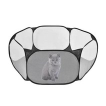 강아지방음부스 휴대용동물텐트애완 동물 놀이 틀 휴대용 작은 케이지 게임 울타리 오픈 실내/야외 접이식, 없음, 01 Black