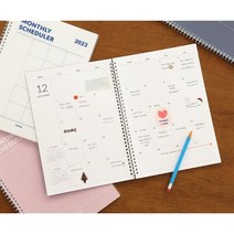 2023 기본 A4 스케줄러 먼슬리 스프링 플래너 노트, 단품