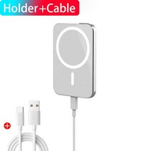 스파이더체인 스노우 자동차 겨울용 차량 체인 Magsafe iphone 12 13 14 pro max 액세서리 용 자기 자동차 홀더 15w 빠른 qi 무선 충전 마운트 스마트, 케이블이 있는 흰색