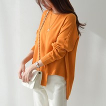 데일리앤 포스트 언발 라운드넥 루즈핏 니트