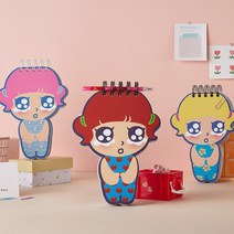 마가의 첫인사 프리미엄 캐릭터 미니 노트 휴대용 산모 수첩 일기장 120매 내외, 스트로베리
