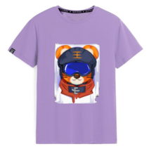 스포츠 호랑이 캐릭터 프린트 여름 티셔츠 남녀 100% 순면 반팔