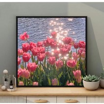 Diy 유화그리기 튤립 꽃 색칠 풍경 해바라기 인테리어 카페 취미 소모임, 세트 BK110