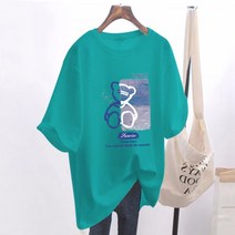 La Chapelle HOMME 퓨어 코튼 베어 반팔 티셔츠 여성 2022 여름 신작 하의 누락 루즈한 큰 사이즈 미디 길이 상판 인 타이 드 카운터 의류 레이크 블루 (블루 베어