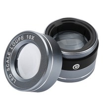 루페 루뻬10X 풀 메탈 돋보기 LED 스케일 루페 USB 충전 렌즈, 한개옵션0