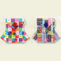 초등 미술 수업 전통 조각보 문양 복주머니 만들기 키트 4인 문화센터 5살 EQ 끈기 셀프 IQ, 1.정사각형 패턴