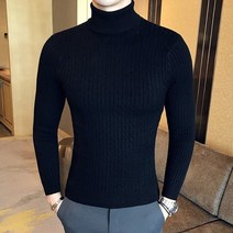 머슬핏반폴라 머슬핏목폴라 남성 남자 스웨터 니트 풀오버 두꺼운 슬림 솔리드 컬러 터틀넥 핏 겨울 긴 소매 따뜻한 클래식 솔리드 캐주얼 바닥 셔츠