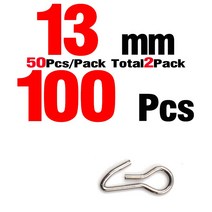 MNFT-100 스테인레스 스틸 소프트 미끼 후크 바늘 낚시 싱커 무게 루프 헤드 리드, 02 Size 13mm 100 Pcs