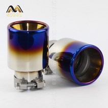 자동차 스타일 스테인레스 스틸 범용 배기 시스템 엔드 파이프 + 팁 1 개, 11 63mm out 101mm
