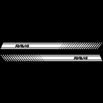 2pcs 자동차 사이드 스트라이프 사이드 스커트 그래픽 자동차 스티커 RAV4 비닐 도요타 RAV4 Motorsport 자동차 장식 DIY 자동차 액세서리, 하얀색