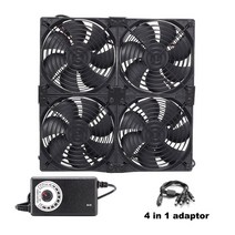 컴퓨터 12cm 120mm 고속 대형 공기 110V 220V BTC LTC 광업 기계 워크 스테이션 캐비닛 그래픽 카드 랙 쿨러 냉각 팬, [03] UK, [04] 4fan with controller