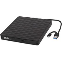 외부 DVD 드라이브 USB Type-C 3.0 CD 플레이어 듀얼 포트 버너 Rewriter Windows XP710 노트북 데스크탑과 호환 가능, 검은색