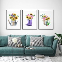 셀러허브 감성 수채화 해바라기 그림 액자 No1 10 프레임 6호, 6번／6호32x41cm(프레임액자샴페인골드)