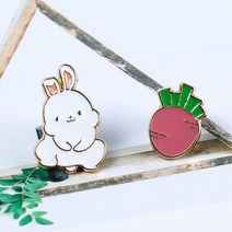 토끼 무 뱃지 세트