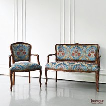 주니크 이테리 의자 334 [블루벨벳] 이테리 의자 인테리어 의자 홈데코 가구 엔틱의자 엔틱가구, 1인용, 1개