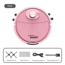 고양이 강아지 털청소기 털 제거 공기청정 Xiaomi Sweeping Robot USB Charging Smart Suction Mop Vacuum, 02 Pink, 02 Pink