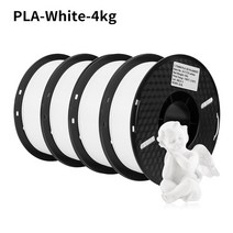 가정용3d프린터 4KG PLA 필라멘트 1.75mm 3D 인쇄 플라스틱 소재 FDM 프린터용 거품 없음 다양한 색상, [02] White, 02 White