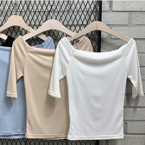 숄더드랍 티셔츠)반팔/오픈숄더/오프숄더