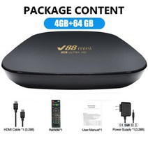 안드로이드셋탑박스 안드로이드셋탑 안드로이드TV박스 스마트티비만들기 셋톱박스 안드로이드TV 셋탑박스 TV셋톱박스 안드로이드TV박스 안드로이드셋톱박스 안드로이드박스 안드로이드티비박스, Eu 플러그, 4GB 64GB