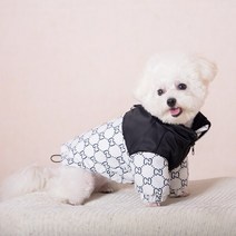 강아지패딩 바람막이 옷 베스트 조끼 대형 반려견 아우터 소형 중형 점퍼 강아지 의류 디자이너 패딩 애완 동물 겨울 따뜻한 프렌치 테디, 3.WHITE - M