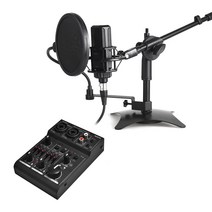 아리스노보 UMC260PRO 콘덴서마이크 26mm다이어프램 XLR 보컬 ASMR 방송장비, MIX2_탁상세트(260프로+MIX2+90T+PF02)