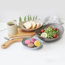 Ecrins 에크렌(에크린) 무광 4색 타원볼 샐러드볼 타원접시 소 중 대, 대(26), 다크브라운