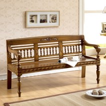 클래식 엔틱 벤치 소파 마호가니 원목 3인용 나무벤치, 로젠티 나무벤치