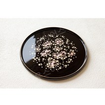 레트로쟁반 자개 쟁반 트레이 빈티지 레트로 받침 자수 벚꽃 플레이트 우스어스, A