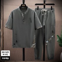 남성 반팔 린넨 상하세트 다과 면마상하세트