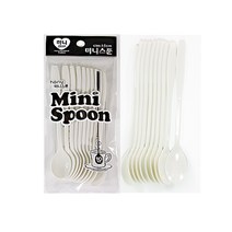 하니 미니스푼 15cm X 10p 흰색 다회용 일회용, 10개