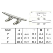 2인승카약 낚시보트 카약보트 카누2인 2인승고무보트 낚시보트316 스테인레스 스틸 독 보트 클리트 5 인치, 02 6inch(150mm)