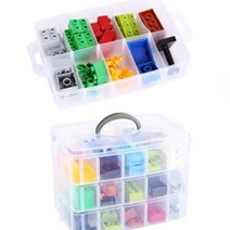 휴대용 다용도 정리함 레고 블럭 정리 부품함 공구통, 색상, 핑크