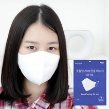 굿필링 컬러 새부리형 마스크 KF94 대형 화이트 25매x2봉, 단품, 단품