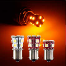 삼항LED 자동차량 5050 3칩 LED전구 램프 깜빡이등 브레이크등, 12V 국산 9발 더블 옐로우LED, 1개