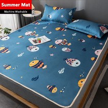 어싱 접지 매트 패드 홈 텍스타일 인쇄 접이식 여름 쿨 슬리핑 매트 베개 케이스 아이스 실크 매트리스 시트 가정용, 120x195cm 2pcs, 13 13